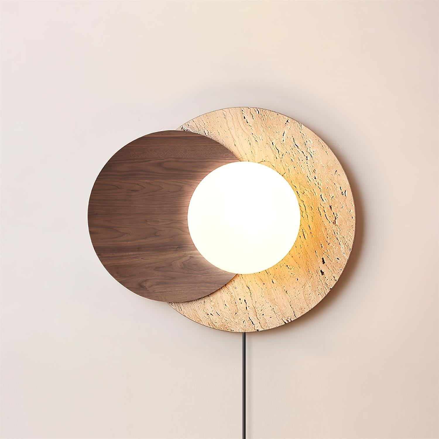 Jemo Travertijnen Wandlamp Met Stekker