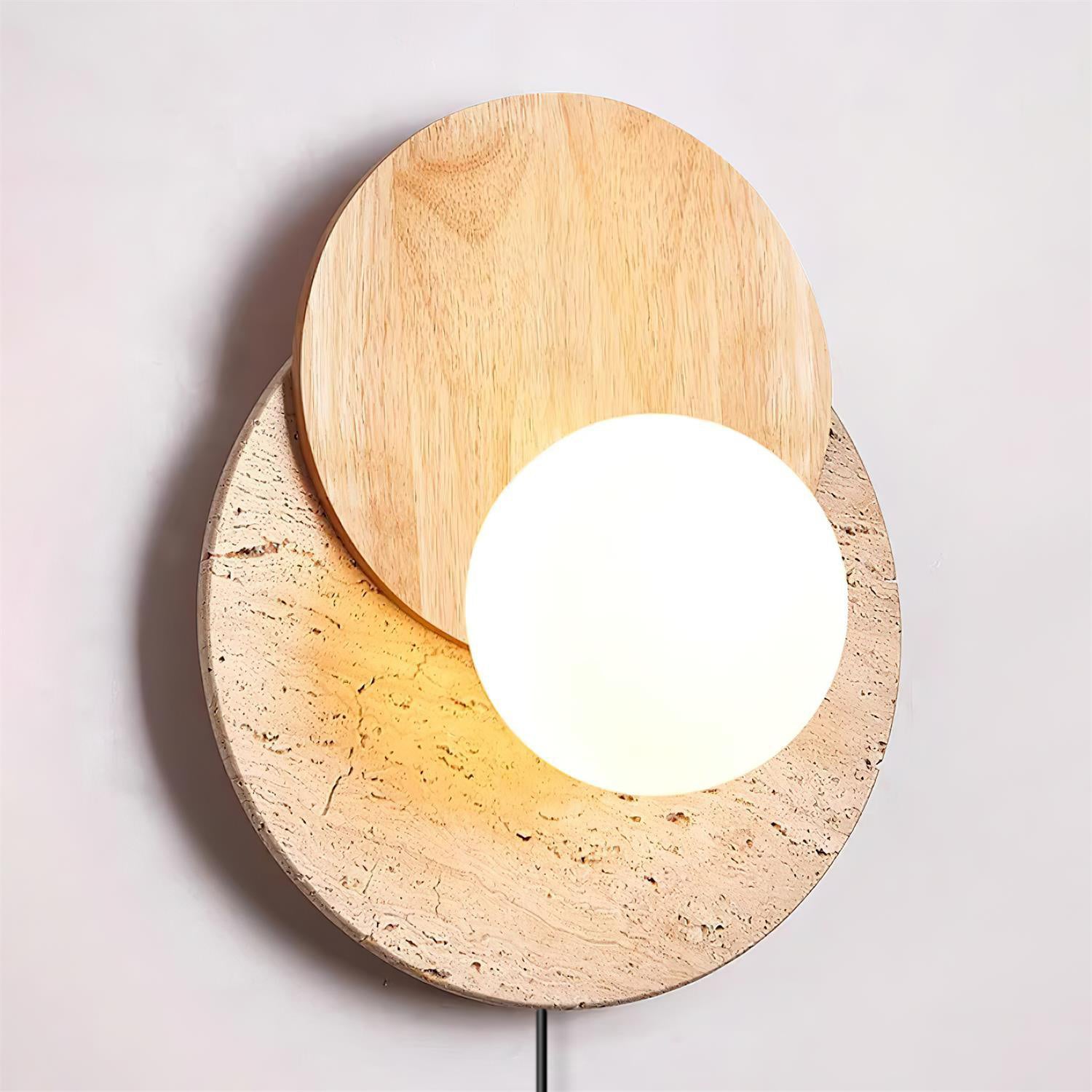 Jemo Travertijnen Wandlamp Met Stekker