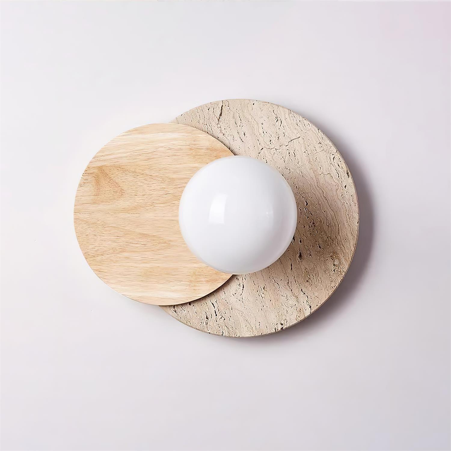 Jemo Travertijnen Wandlamp Met Stekker