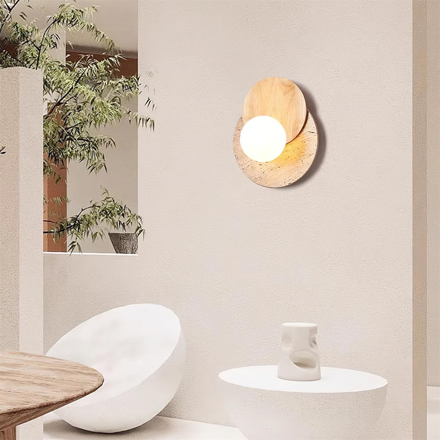 Jemo Travertijnen Wandlamp Met Stekker