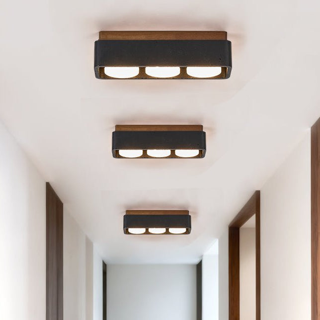 Kole Vierkante Travertijnen Plafondlamp