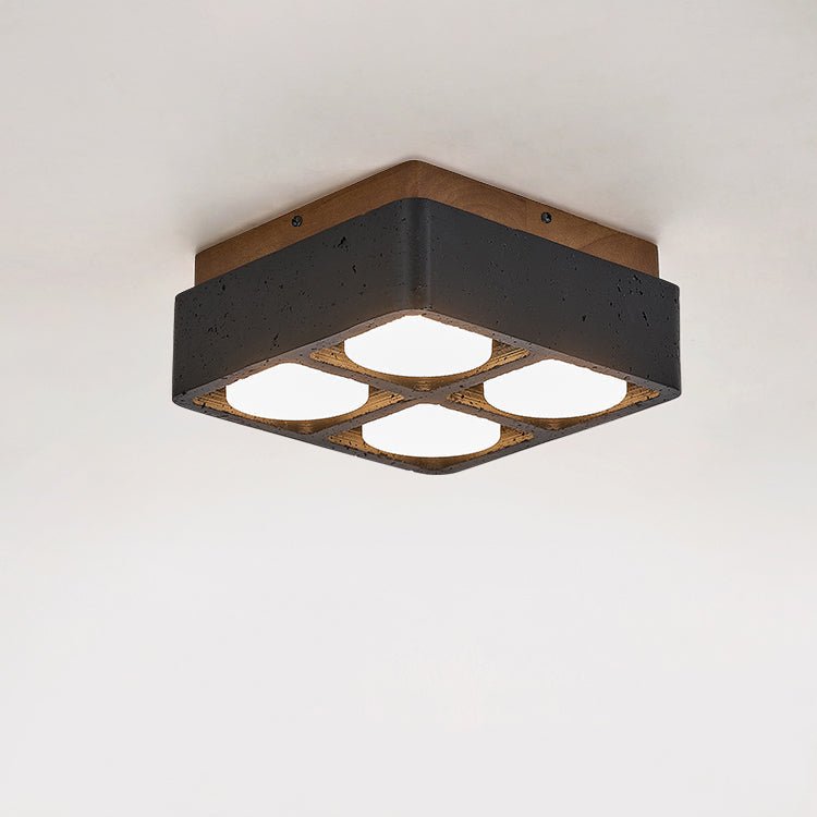 Kole Vierkante Travertijnen Plafondlamp