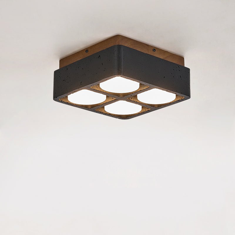 Kole Vierkante Travertijnen Plafondlamp