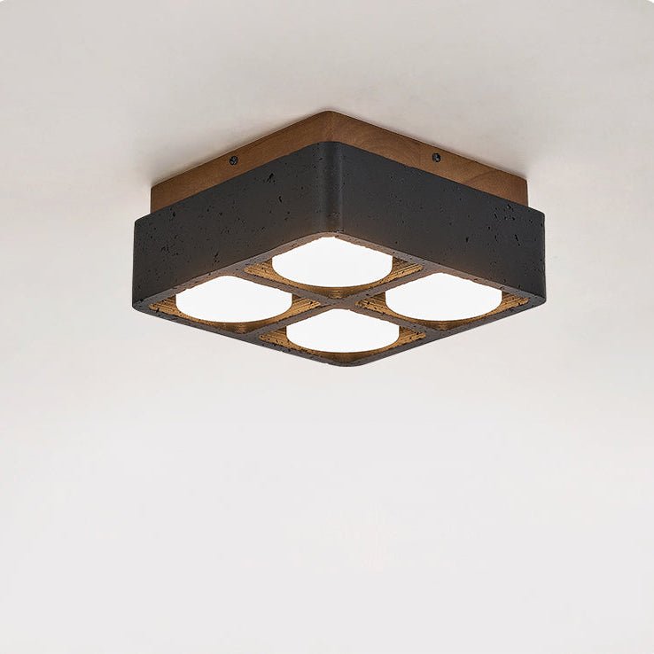 Kole Vierkante Travertijnen Plafondlamp