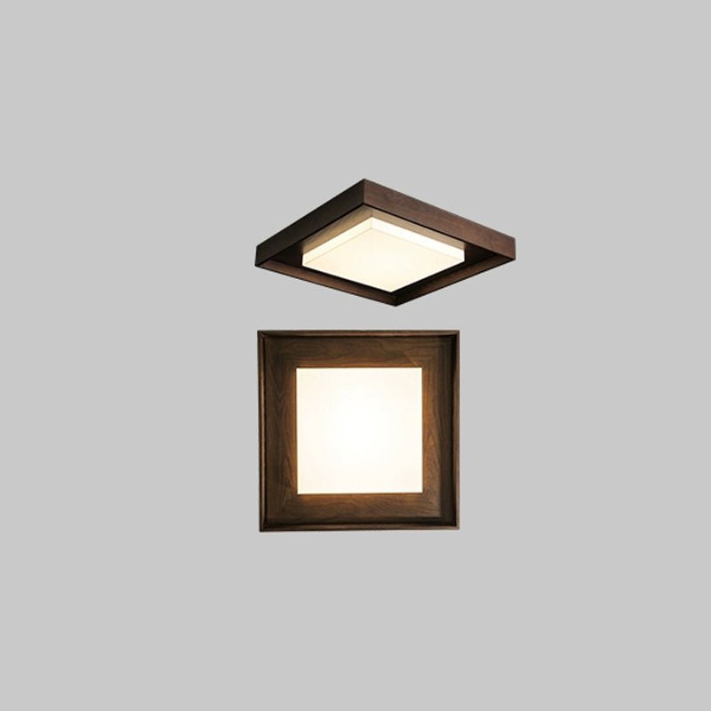 Konise Houtframe Japandi Plafondlamp