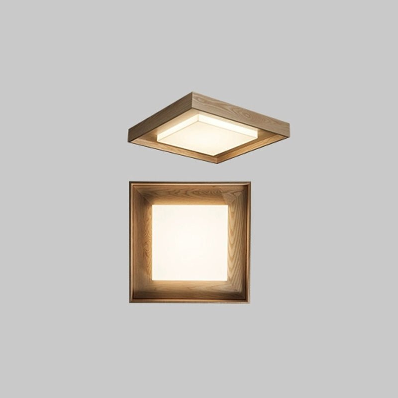 Konise Houtframe Japandi Plafondlamp