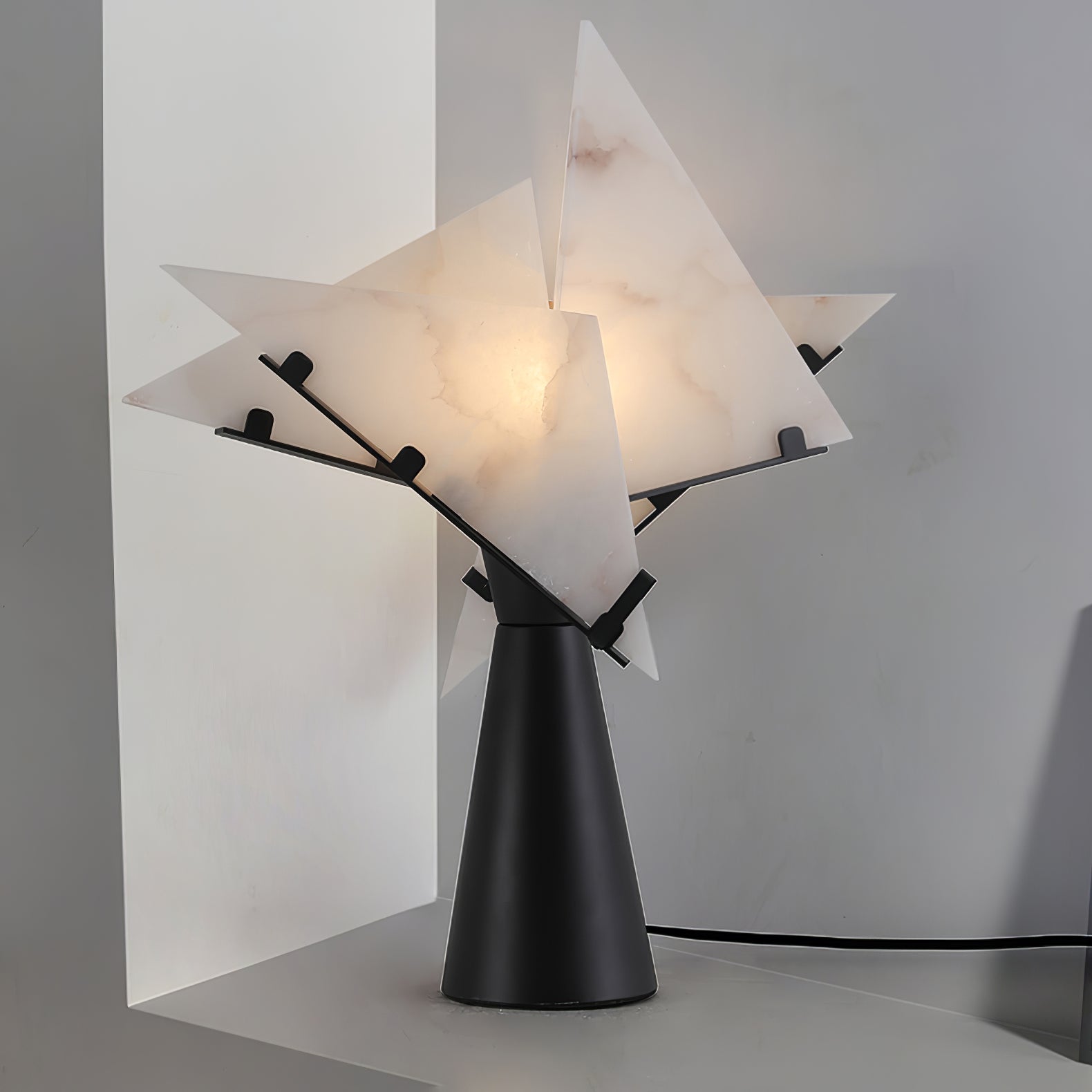 Seko Viervoudige Albasten Bladen Tafellamp