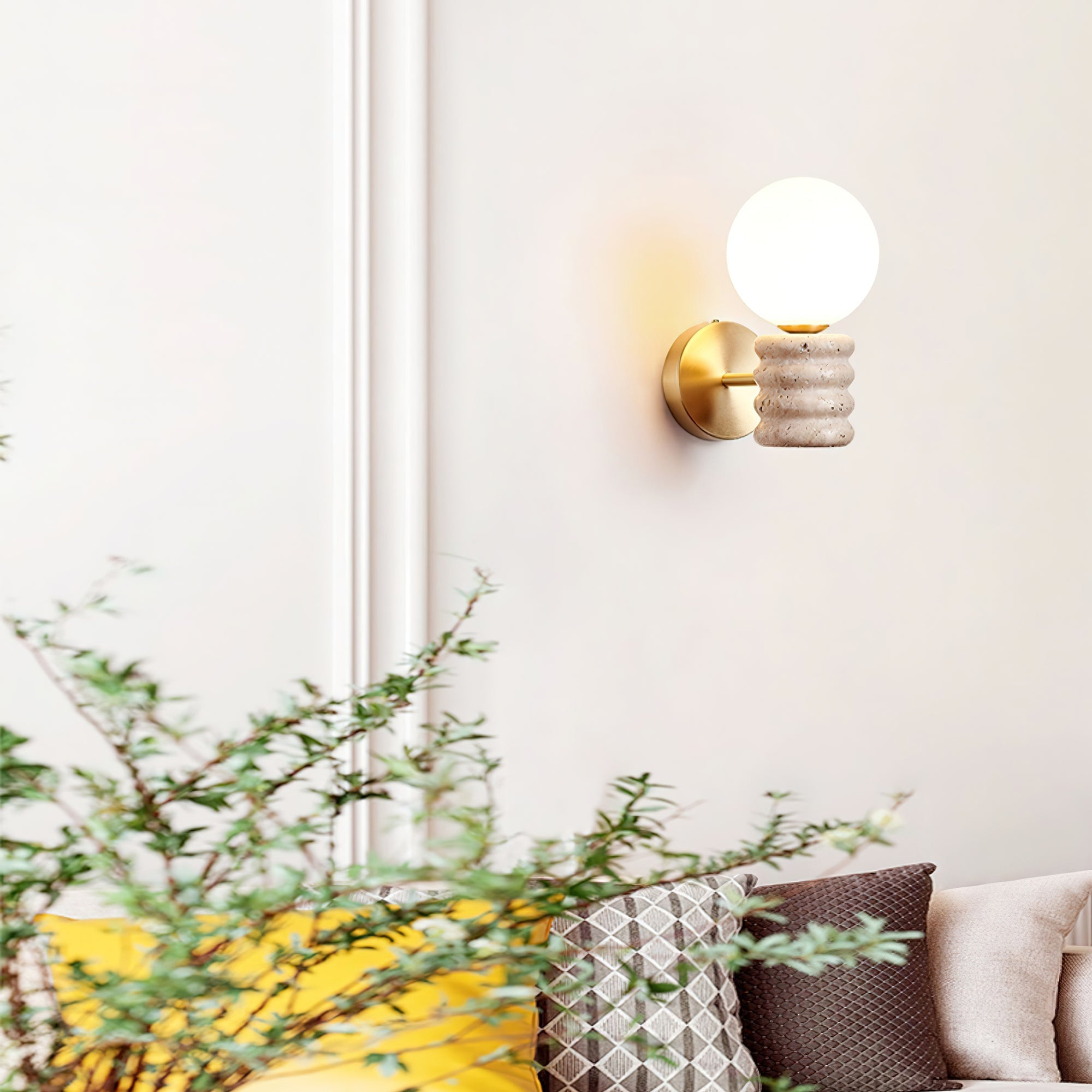 Remo Travertijnen Wandlamp