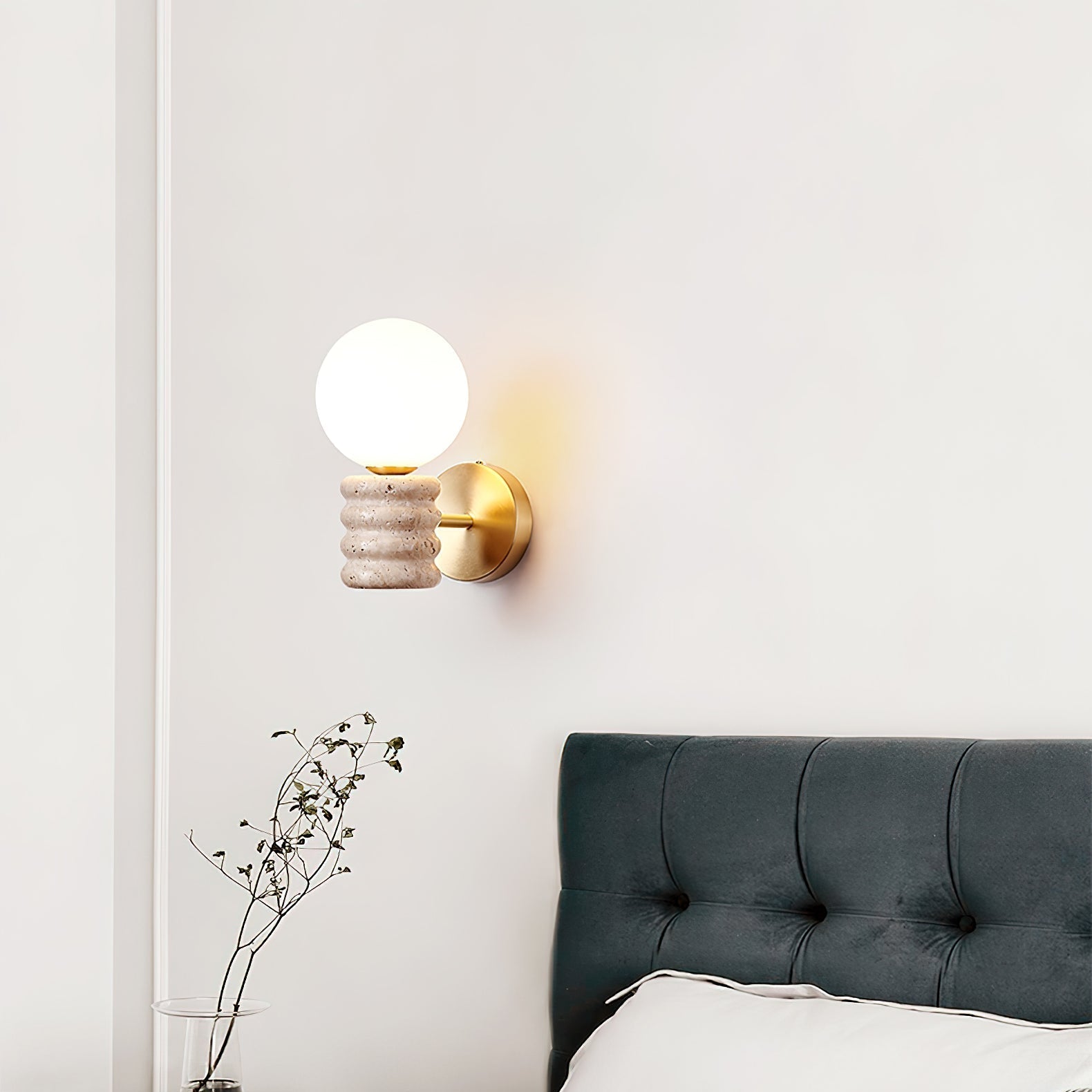 Remo Travertijnen Wandlamp
