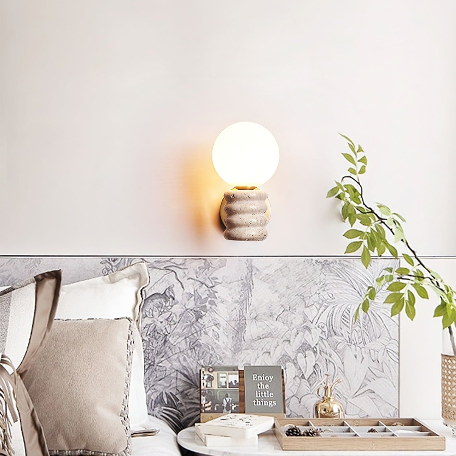 Remo Travertijnen Wandlamp