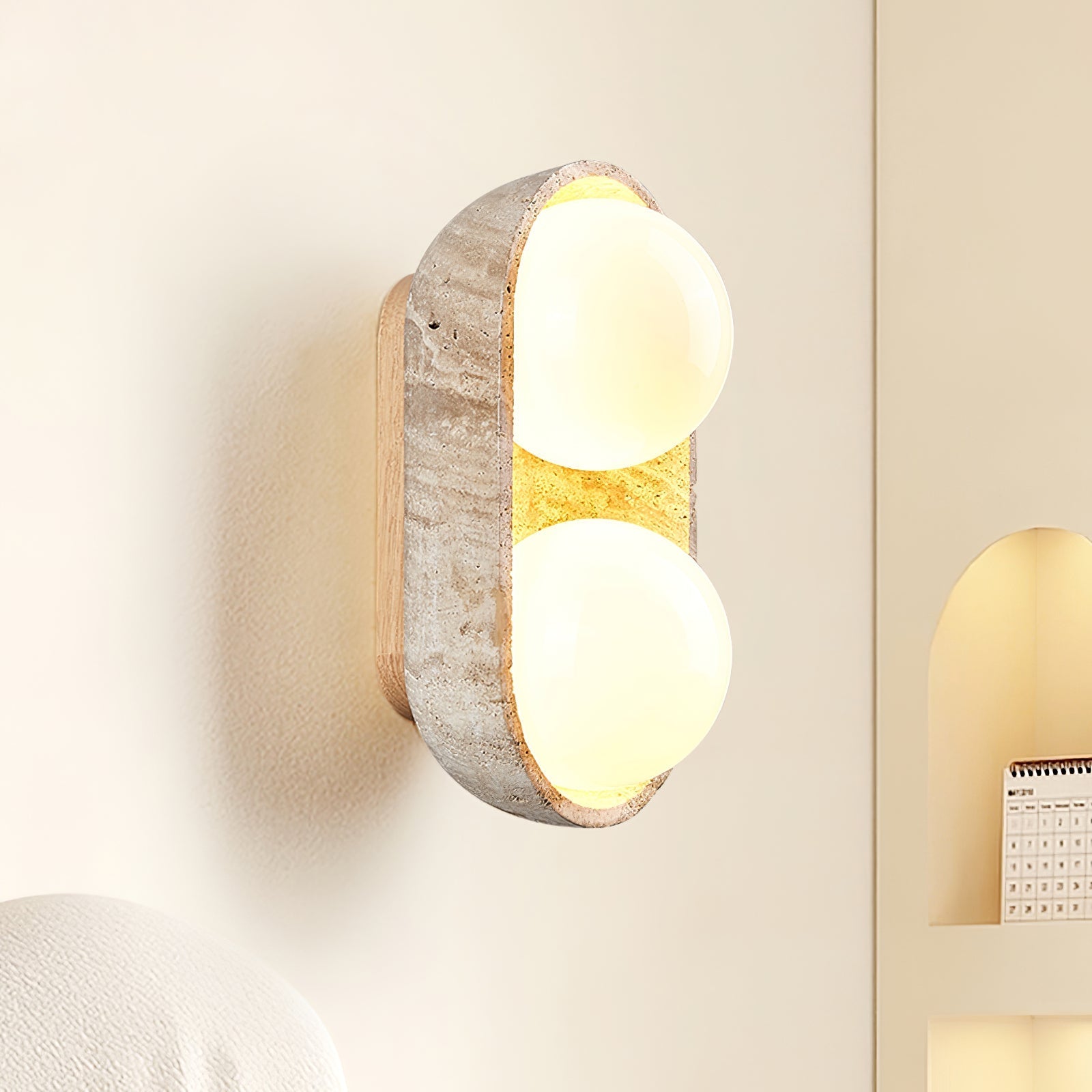 Boscon Triple Natuursteen Wandlamp