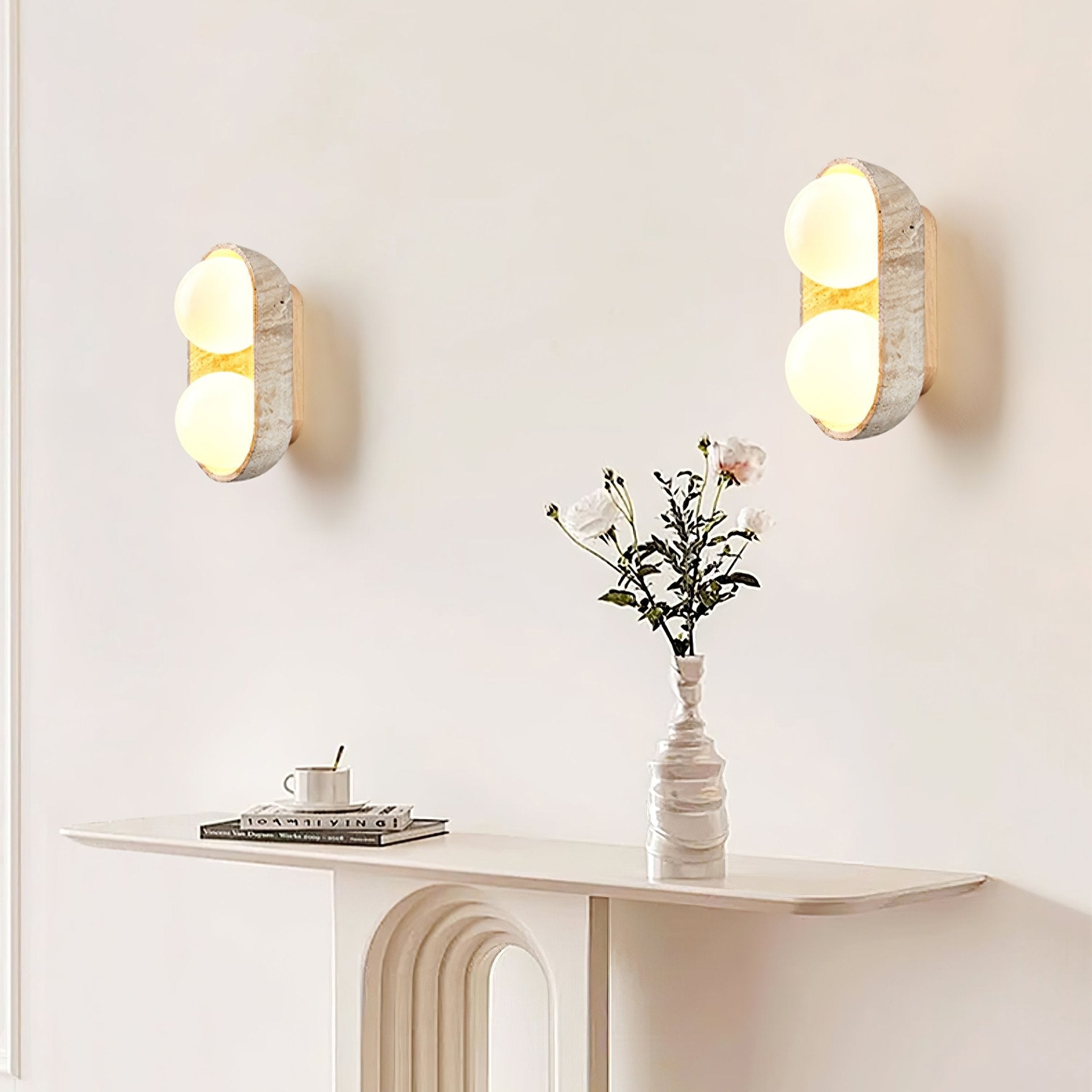 Boscon Triple Natuursteen Wandlamp