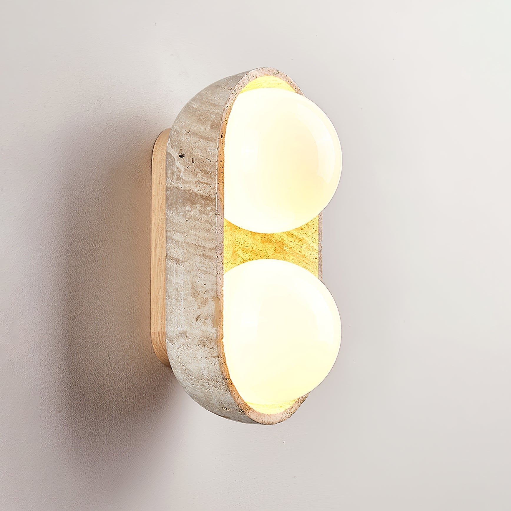 Boscon Triple Natuursteen Wandlamp