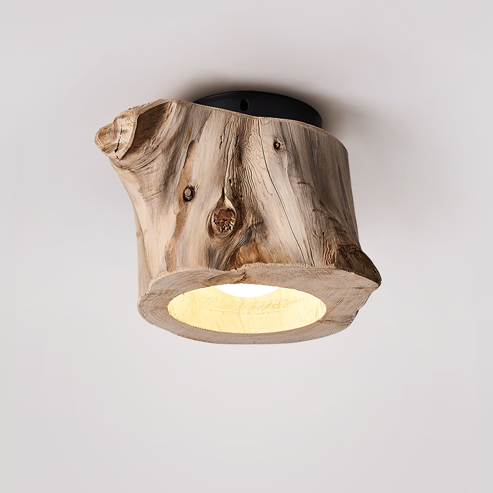Houtstronk Japandi Stijl Plafondlamp