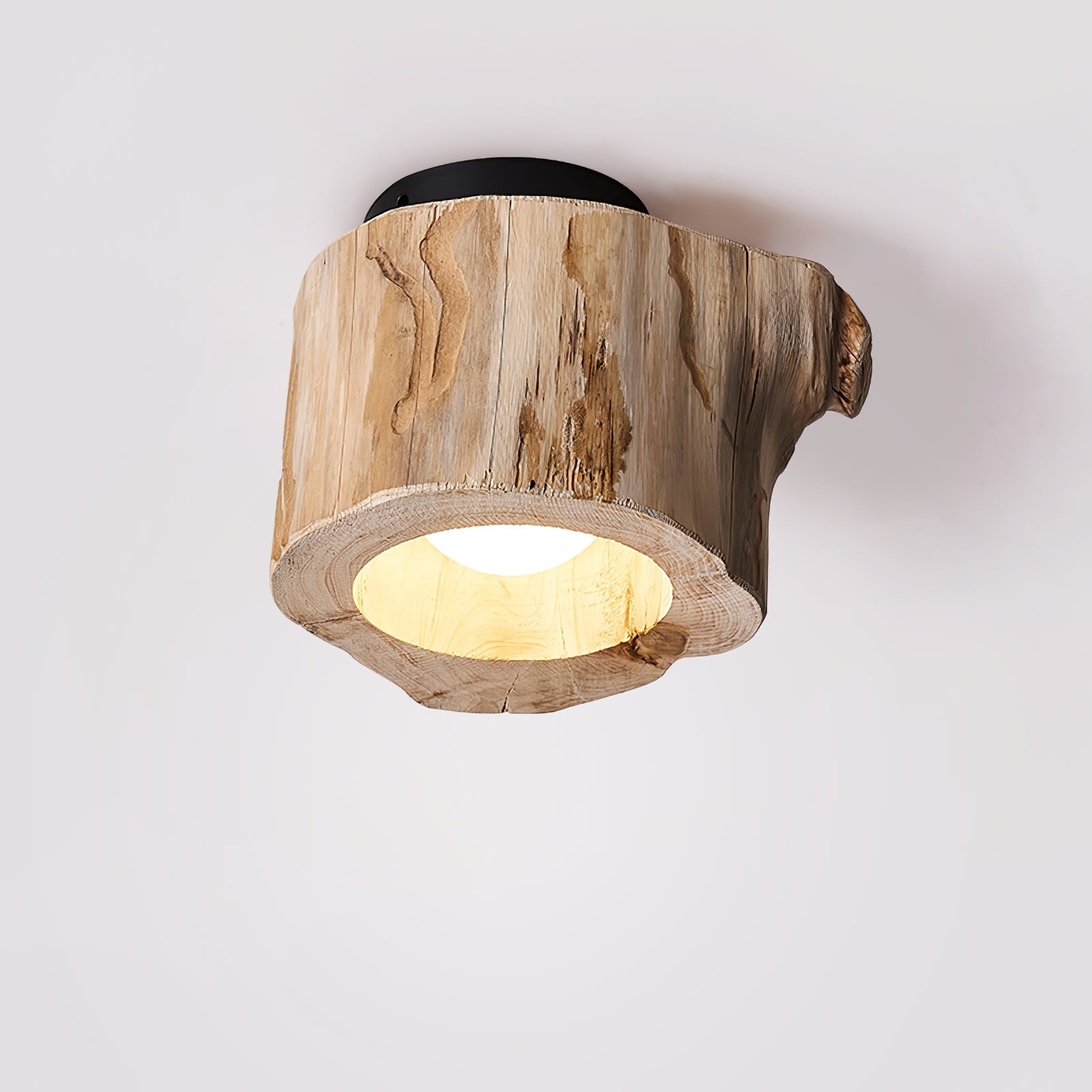 Houtstronk Japandi Stijl Plafondlamp