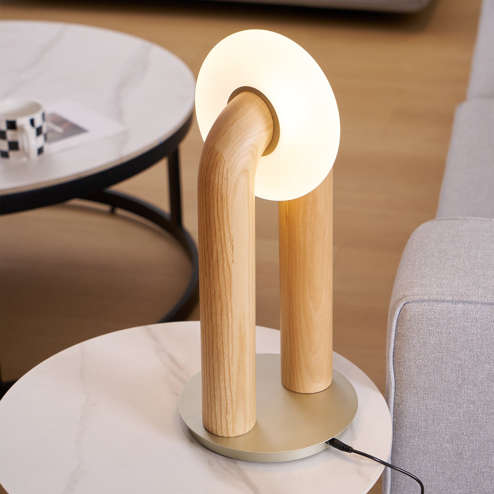 Disc Houten Tafellamp