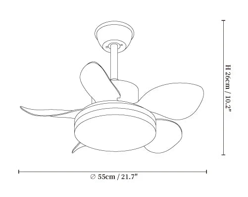 Telza LED Mini Plafondventilator