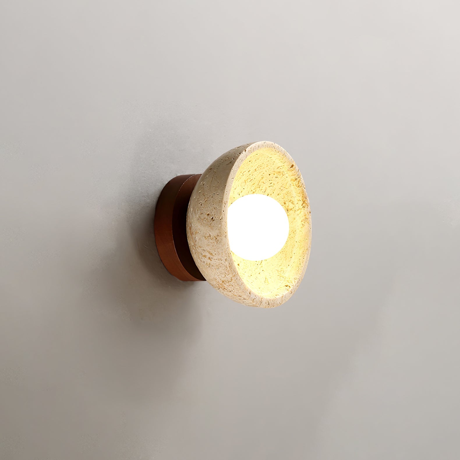 Bovvenz Travertijnen Wandlamp