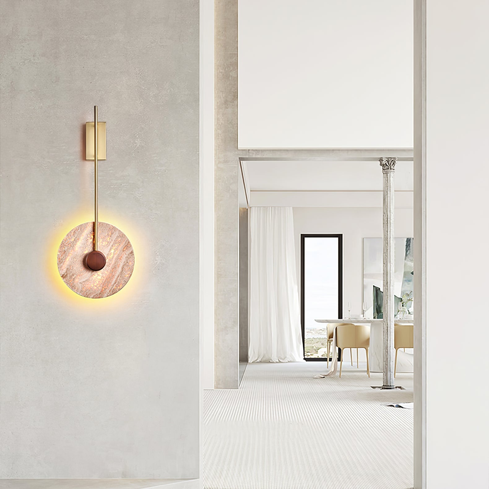 Mofis Travertijnen Wandlamp