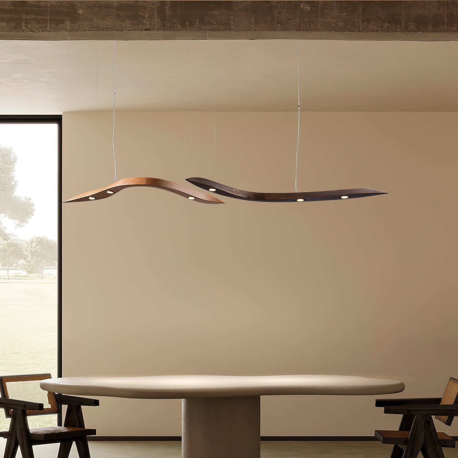 Weloma Wave Houten Hanglamp